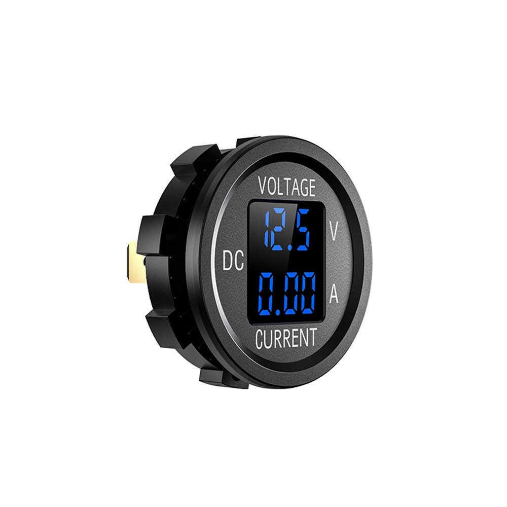 DC 5-48V Car Motorcycle Voltmeter Ammeter Mini Digital Waterproof LED Panel Tester Display Round Volt Meter Gauge For 12V Truck — reference image 13