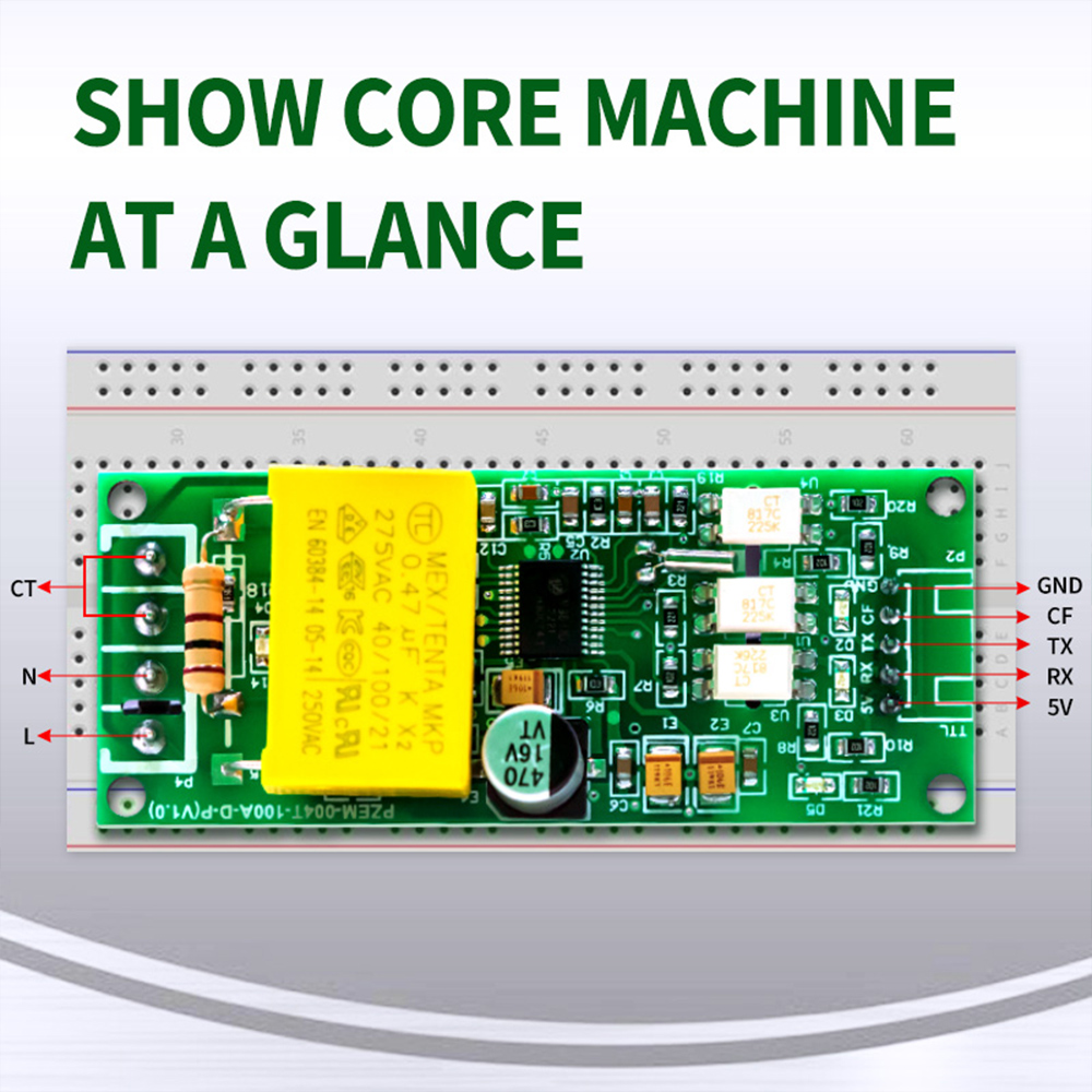 PZEM-004T 100A AC 80-260V Digital Voltmeter Ammeter Wattmeter Digital Multifunctional Test Pulse Communication TTL Serial Module — reference image 4