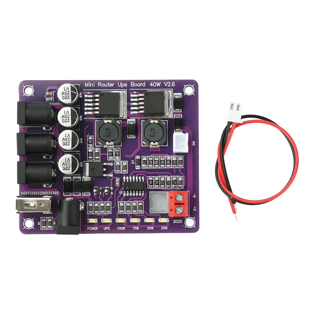 40W UPS Power Module with 4-Channel Output for Router Uninterruptible Power Supply Safe Continuous Operation Battery Indicator — reference image 4