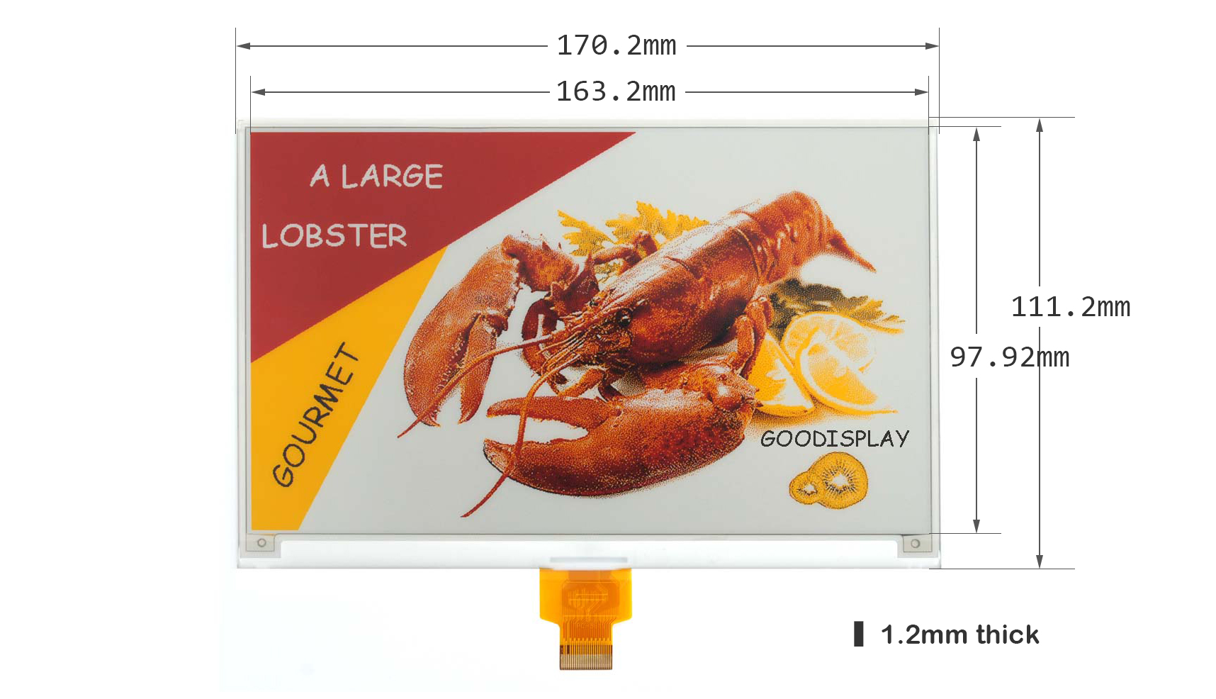7.5 Inch Four-Color E-Paper Display Module Customized E-Ink SPI Screen 800×480 with Black White Yellow & Red — reference image 1