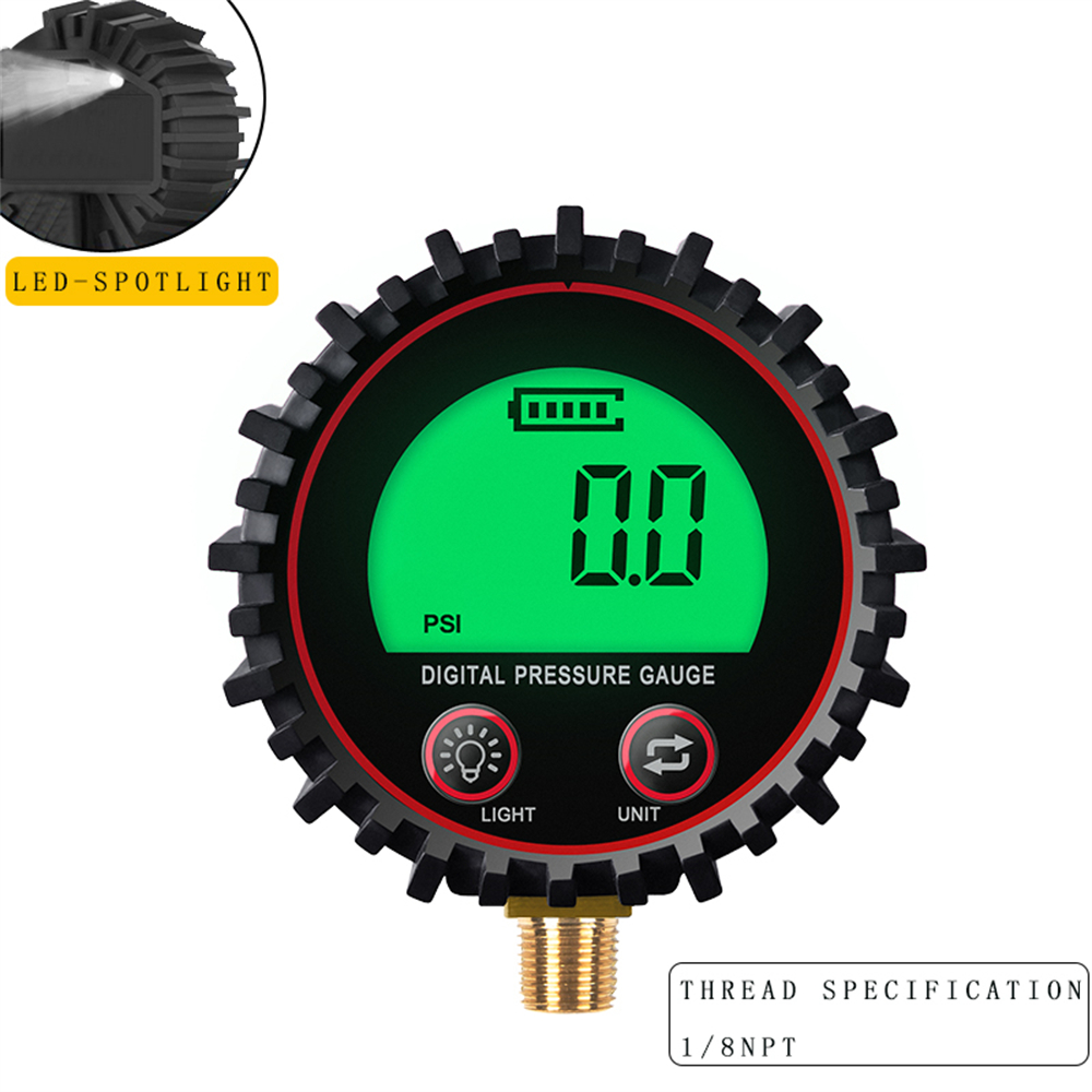 M11 1/4 1/8 Digital Car Tire Air Pressure Inflator Gauge LCD Display LED Backlight Vehicle Tester Inflation Monitoring — reference image 12