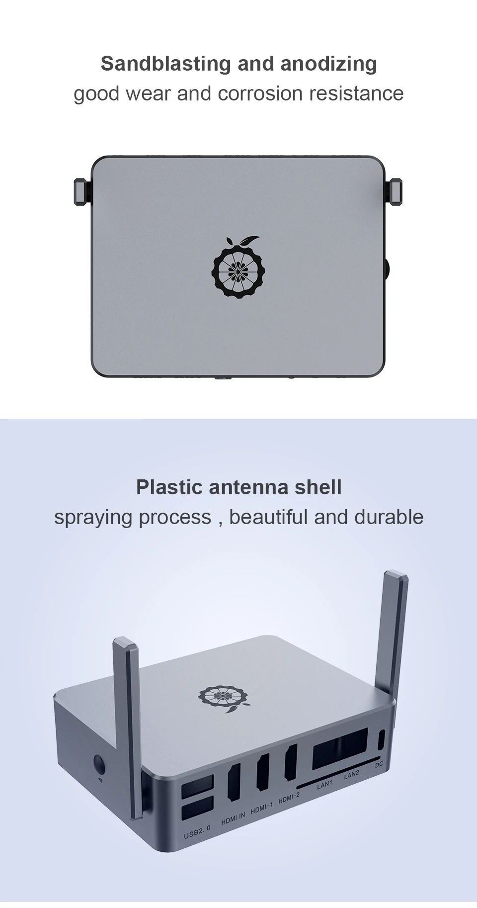 Carcasa de aluminio para Orange Pi 5 Plus, carcasa metálica, refrigeración pasiva, antenas opcionales para OPI 5 Plus. — imagen de referencia 2