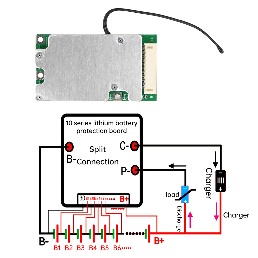 10S 36V 30A Lifepo4 Li-Ion Lto Battery Smart BMS lithium Battery Protection Board Short Circuit Protection Common/SPLIT Port — reference image 3