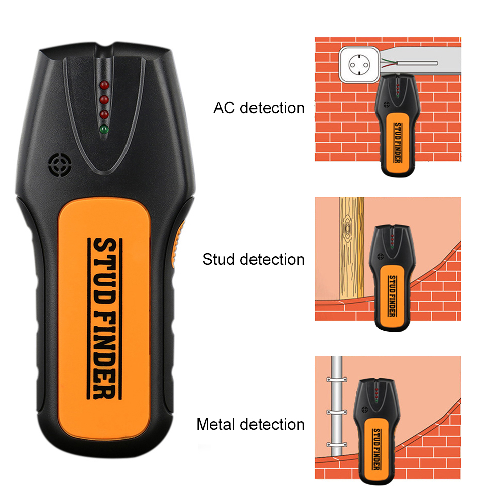 Wall Metal Detector Wall Scanner Metal Detector Electric Metal Wood Studs AC Live Wires Finder Electric Detection Instrument — reference image 2