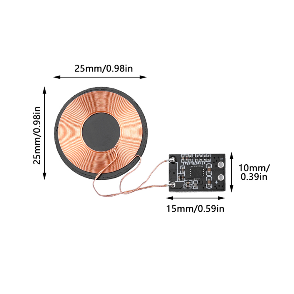 3W 600mA/5W 1A Wireless Charging Receiver Module Small Coil Built-in 5V Charging Wireless Charger PCBA Board — reference image 9