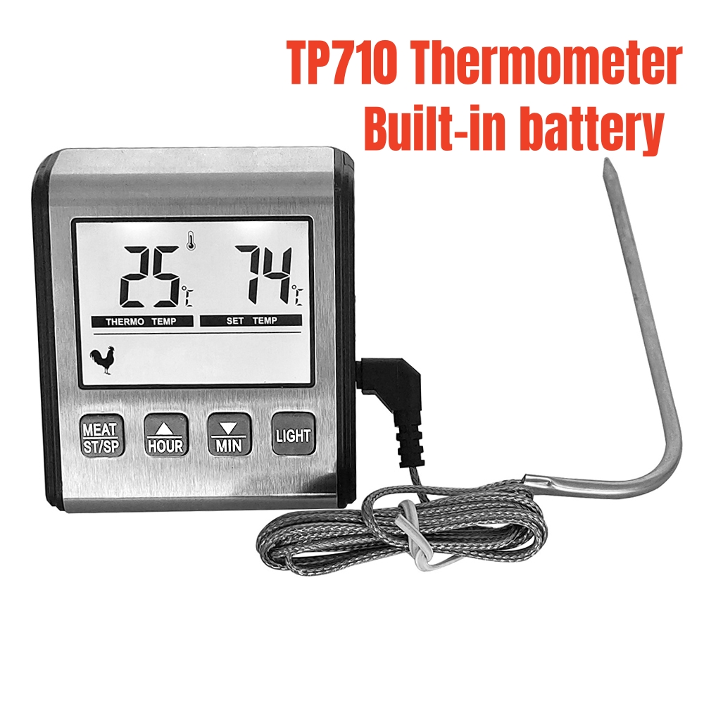 Digital Thermometer with Stainless Steel Probe Alarm Kitchen Meat Timer Temperature Meter Measurement for Oven BBQ Grill Cooking — reference image 18