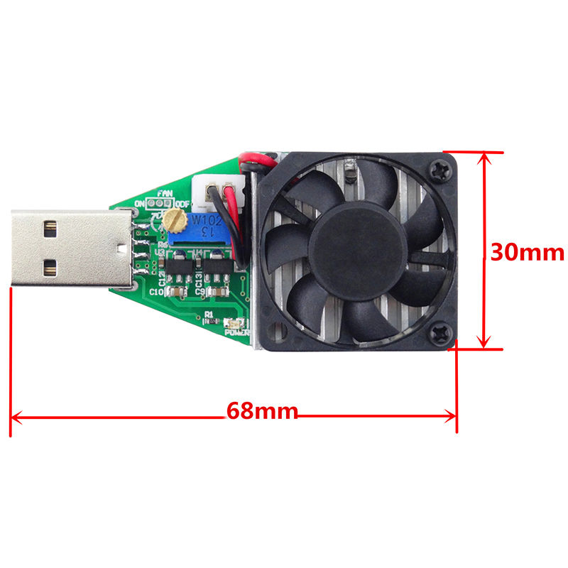 15W DC 3V-21V Electronic Test Load resistor USB Interface Battery Discharge Capacity Tester with Fan Adjustable Current Module — reference image 2