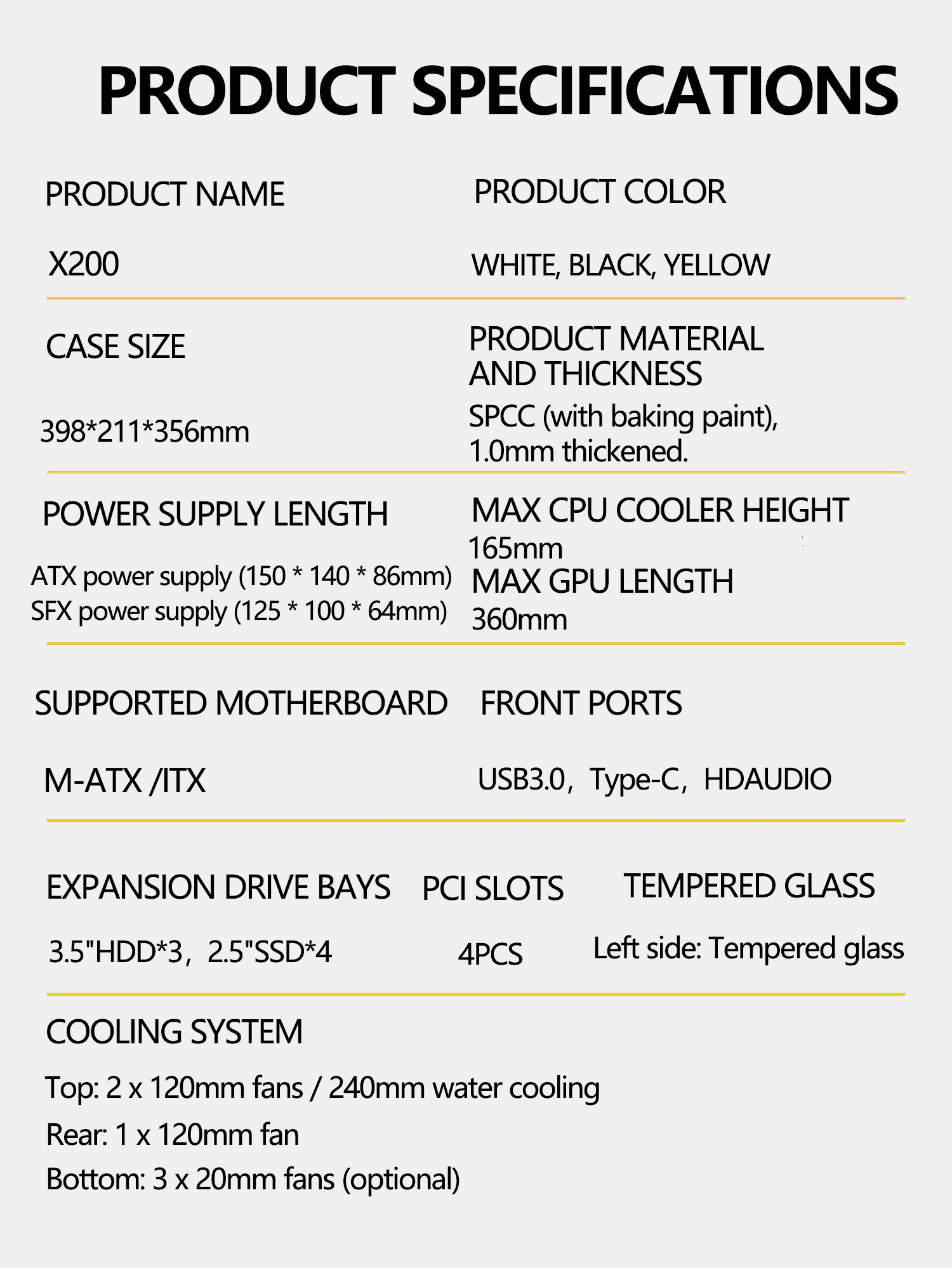 Power Train X200 MINI-ITX Handheld Computer Case Glass Side Transparent Case 240 Water Cooled MATX Desktop Small Host Case — reference image 13