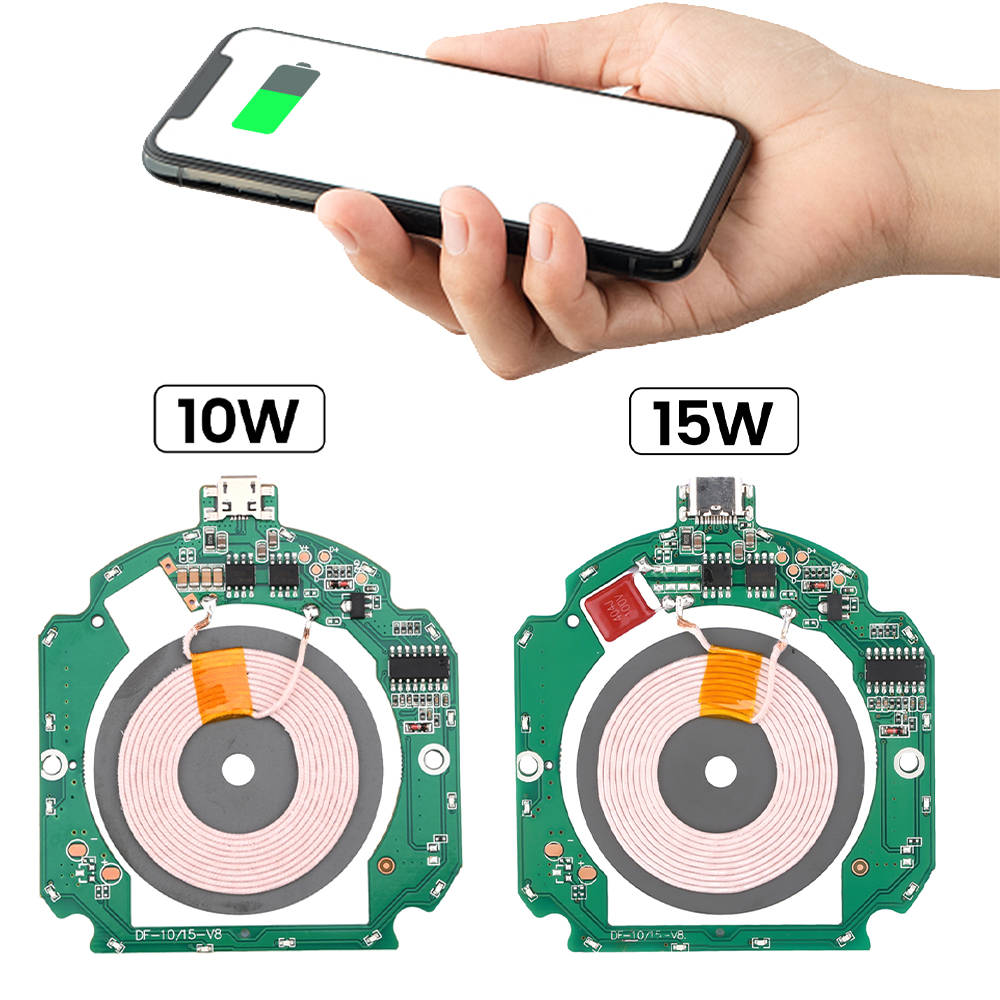 10-15W wireless charging PCBA motherboard transmitter module wireless charger 5V9V12V DIY RV Wireless Charger pcba — reference image 1