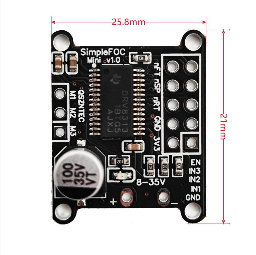 DRV8313 Development Board Simple FOC Mini FOC Control Driver SVPWM Control V1.0 DC Brushless Motor Driver Board DC 8-30V module — reference image 5