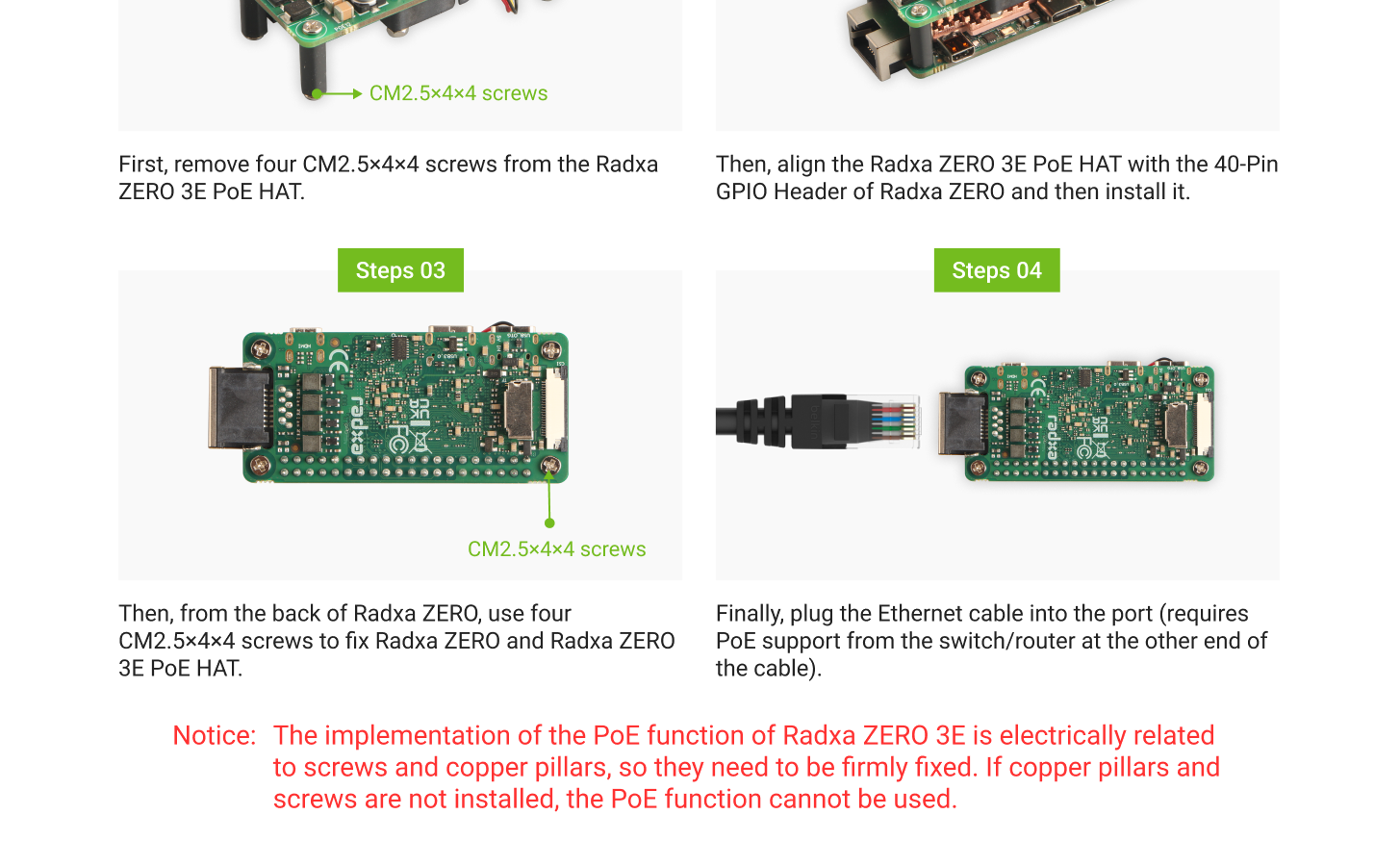 Radxa ZERO 3E PoE HAT, Designed for Radxa ZERO 3E, Easy to Install and Remove. — reference image 4