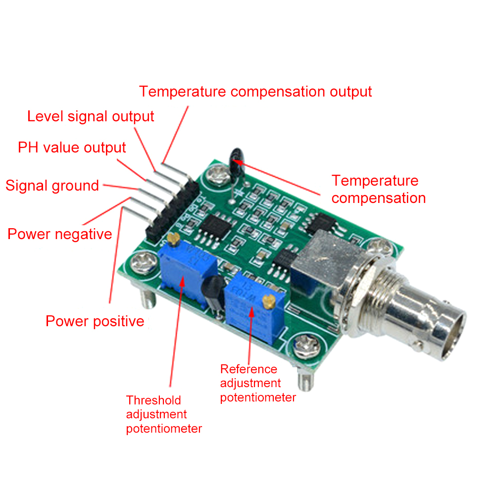 Liquid PH Value Detection Sensor Module 0-14PH Electrode Probe BNC Monitoring Control Board For Arduino BNC Electrode Probe — reference image 6