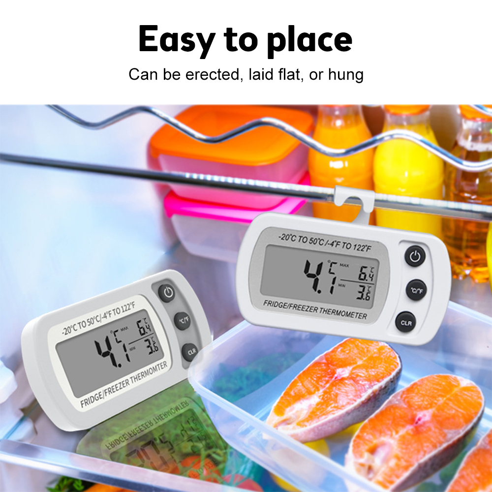 Fridge Thermometer With Hook Anti-Humidity Refrigerator Freezer Electric Digital Thermometer Temperature Monitor LCD Display — reference image 2
