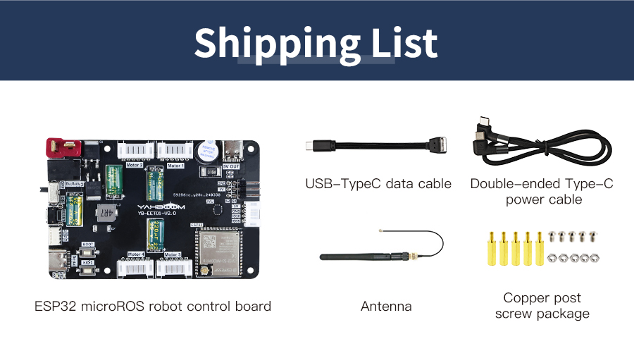 Micro ROS Control Board ESP32 Mode ROS2 with 6 Axis IMU Attitude Sensor Motor Drive Module for Raspberry Pi 5 Robot Car Kit — reference image 3