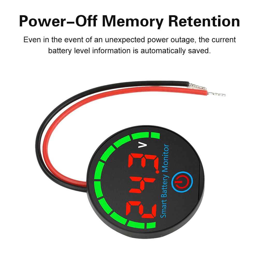 DC 7-55V Circular LED Indicator Voltage/Charge Monitor Level Indicator Voltage Battery Charging Tester Acid Lithium Battery — reference image 3