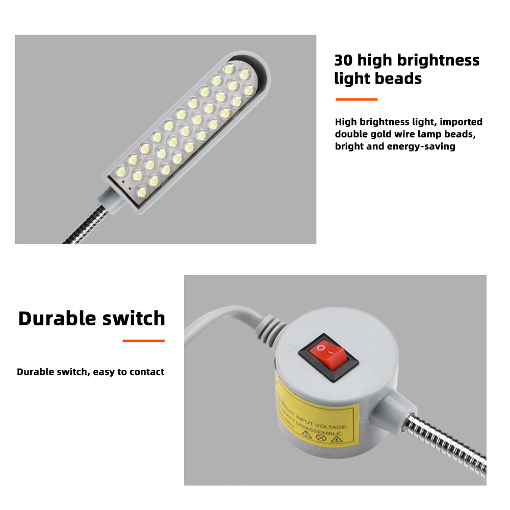 30 LED Industrial Sewing Machine Lighting Lamp Clothing Machine Accessories Work Light 360° Flexible Gooseneck Industrial Lights — reference image 8