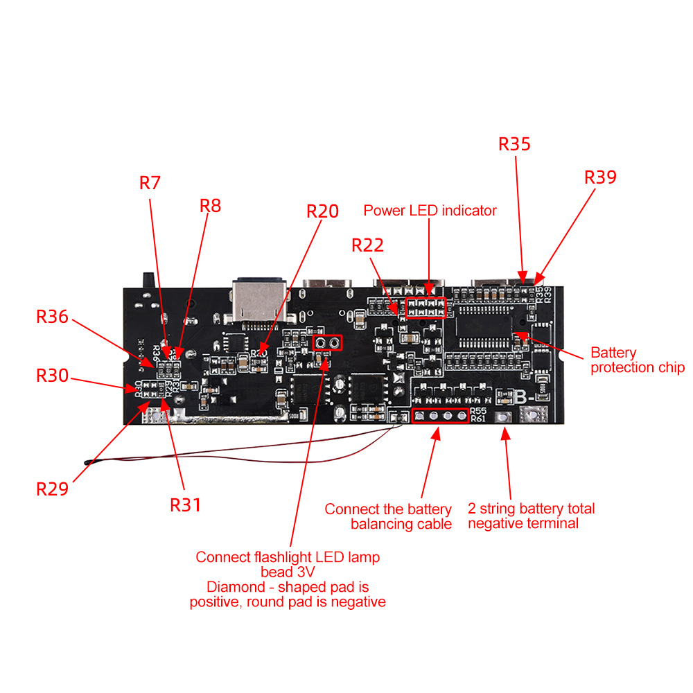 PD 65W 100W Power Bank 6-port 21700 two-way fast charging mobile power module for High capacity 18650 battery assemble — reference image 13