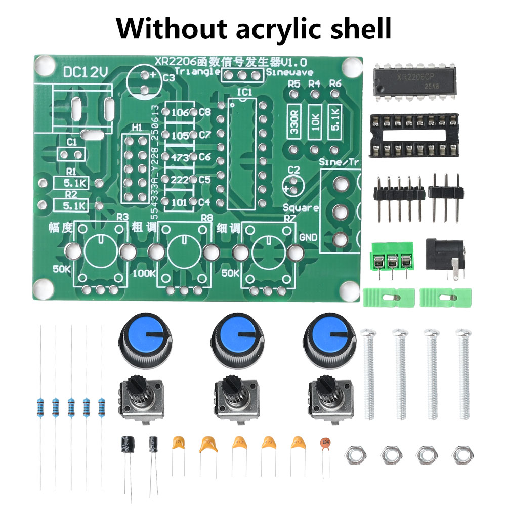 DC 9-12V High Precision Signal Generator DIY Kit Sine Triangle Square Waves 1Hz 1MHz Frequency Range Adjustable Frequency — reference image 9