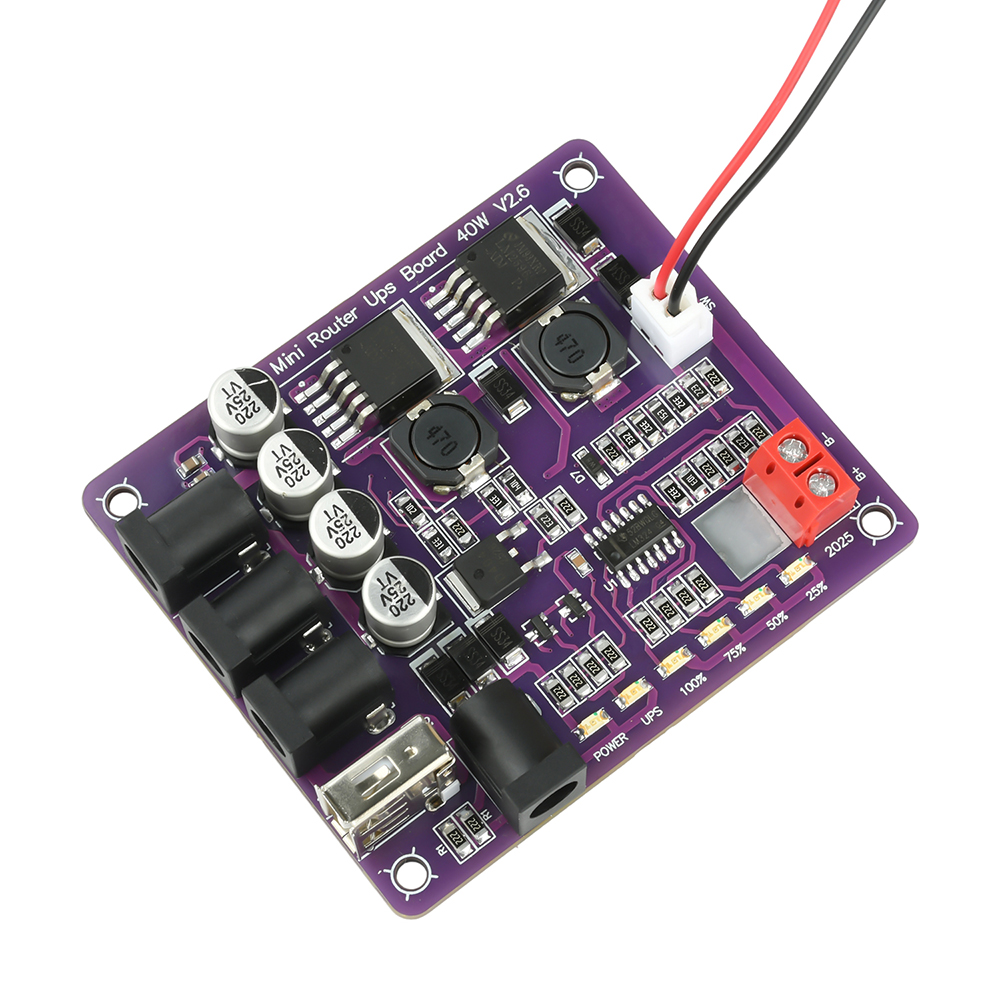 40W UPS Power Module with 4-Channel Output for Router Uninterruptible Power Supply Safe Continuous Operation Battery Indicator — reference image 8