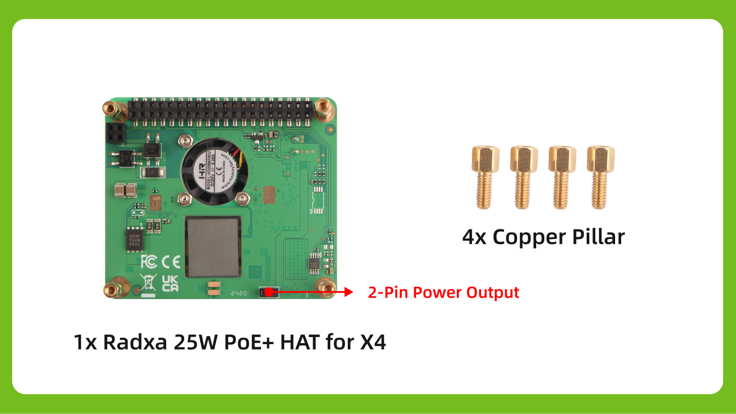 Radxa 25W PoE+ HAT for Radxa X4 — reference image 1