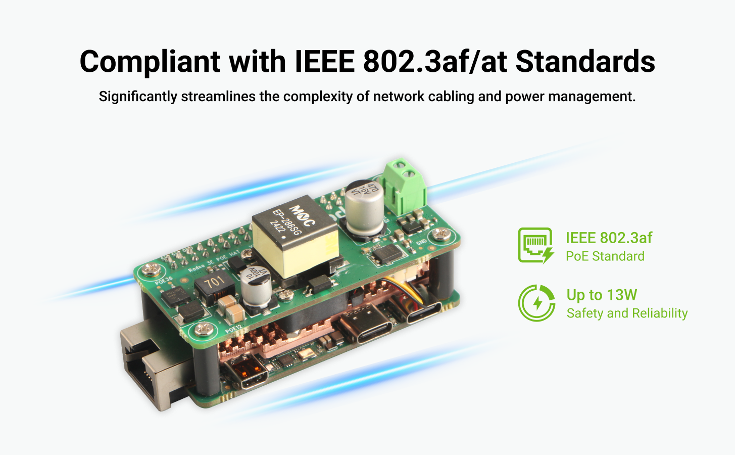 Radxa ZERO 3E PoE HAT, Designed for Radxa ZERO 3E, Easy to Install and Remove. — reference image 2
