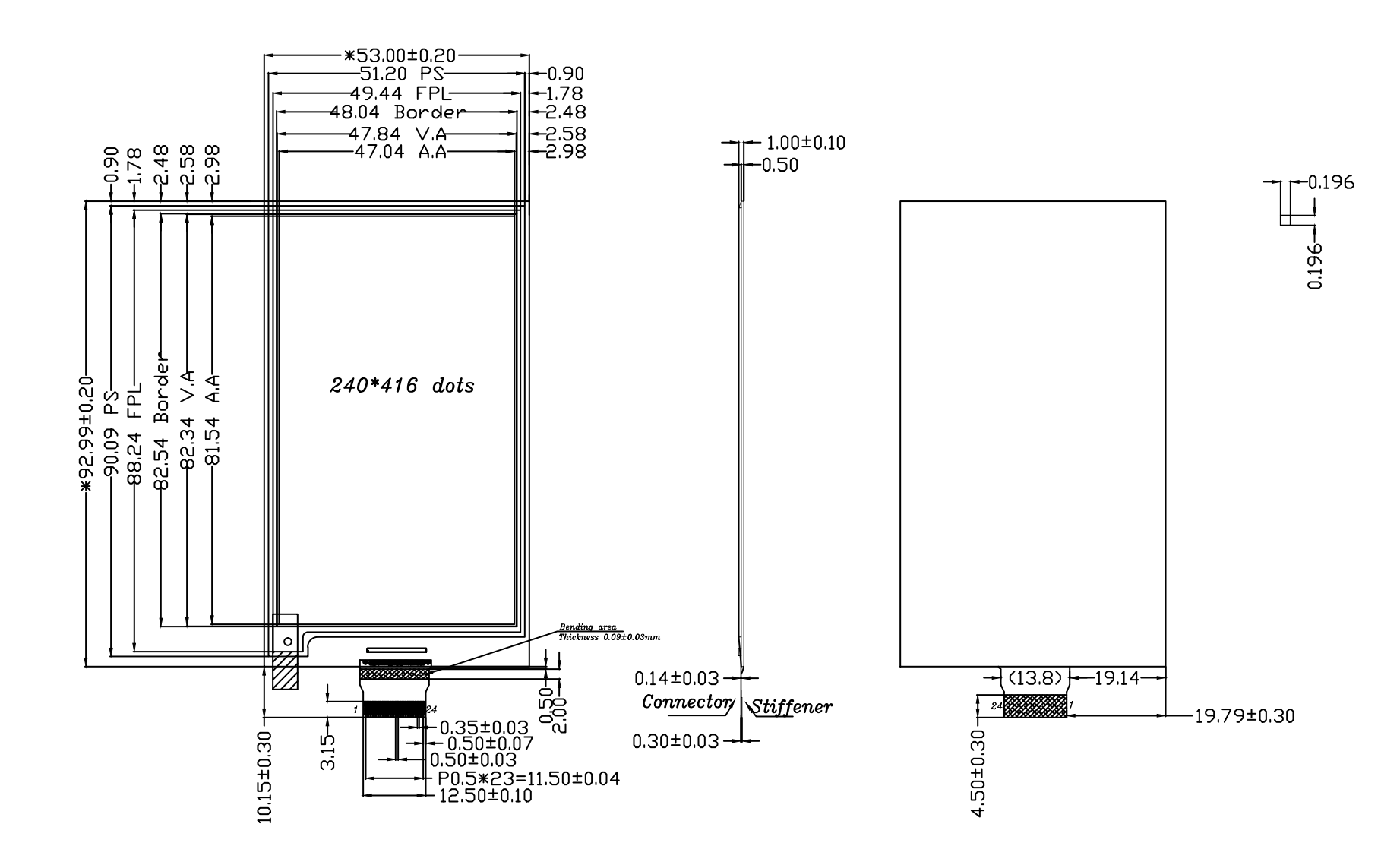3.7 Inch E-paper Screen 416×240 4 Grayscale Black And White SPI Fast Refresh Electronic E-Ink Display — reference image 2
