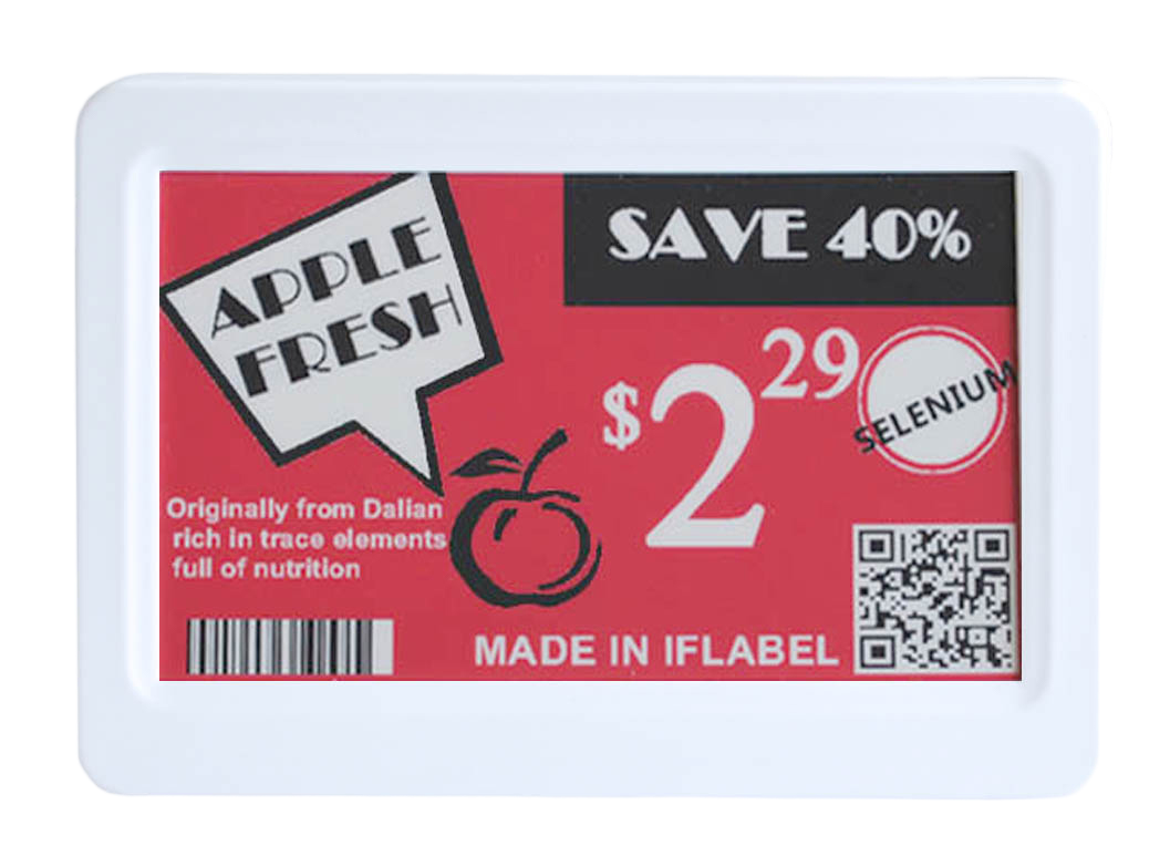 7.5″ 3-Color Electronic Shelf Label USB or WIFI 800×480 E-Ink Display — reference image 1