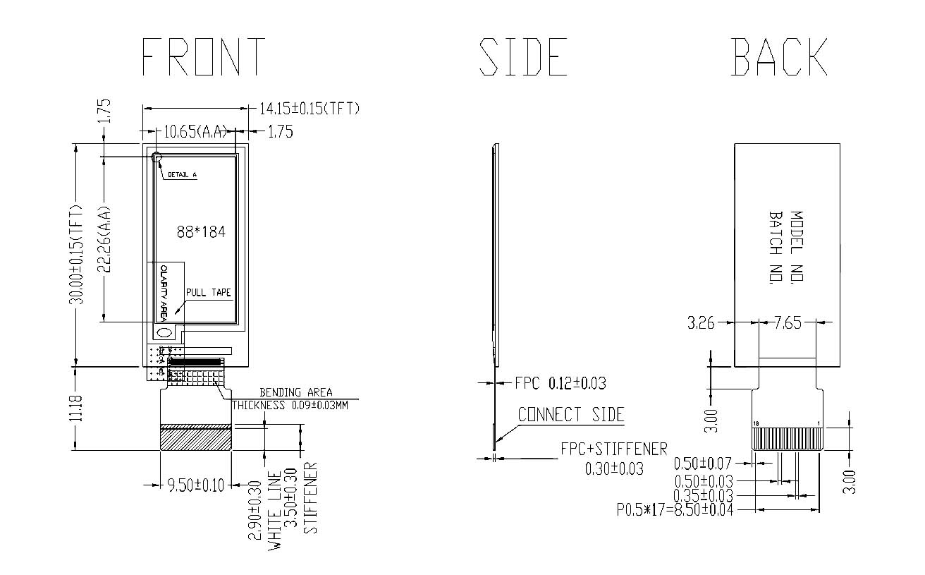 0.97 Inch Mini Color E-Ink Display Versatile Black,White, Yellow, and Red Options E-Paper Screen 18PIN Energy Efficient High Contrast Screen — reference image 1