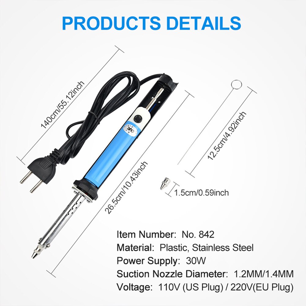 AC 220V Electric Desoldering Machine Pen Soldering Iron 30W PCB Solder Suction Vacuum Pump Welding Tools — reference image 2