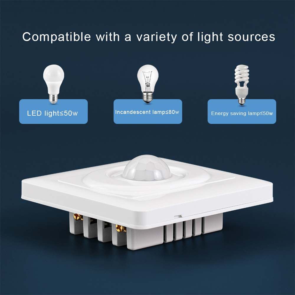 220V LED PIR Automatic Sensor Light Switch Infrared Motion Sensor LED Night Light Home Indoor Outdoor Sensor Light Switch — reference image 2