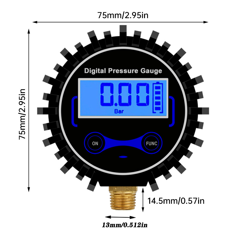 0-200PSI Digital Tyre Tire Air Pressure Gauge LCD Manometer Pressure Gauge With LED Light For Car Truck Motorcycle — reference image 6