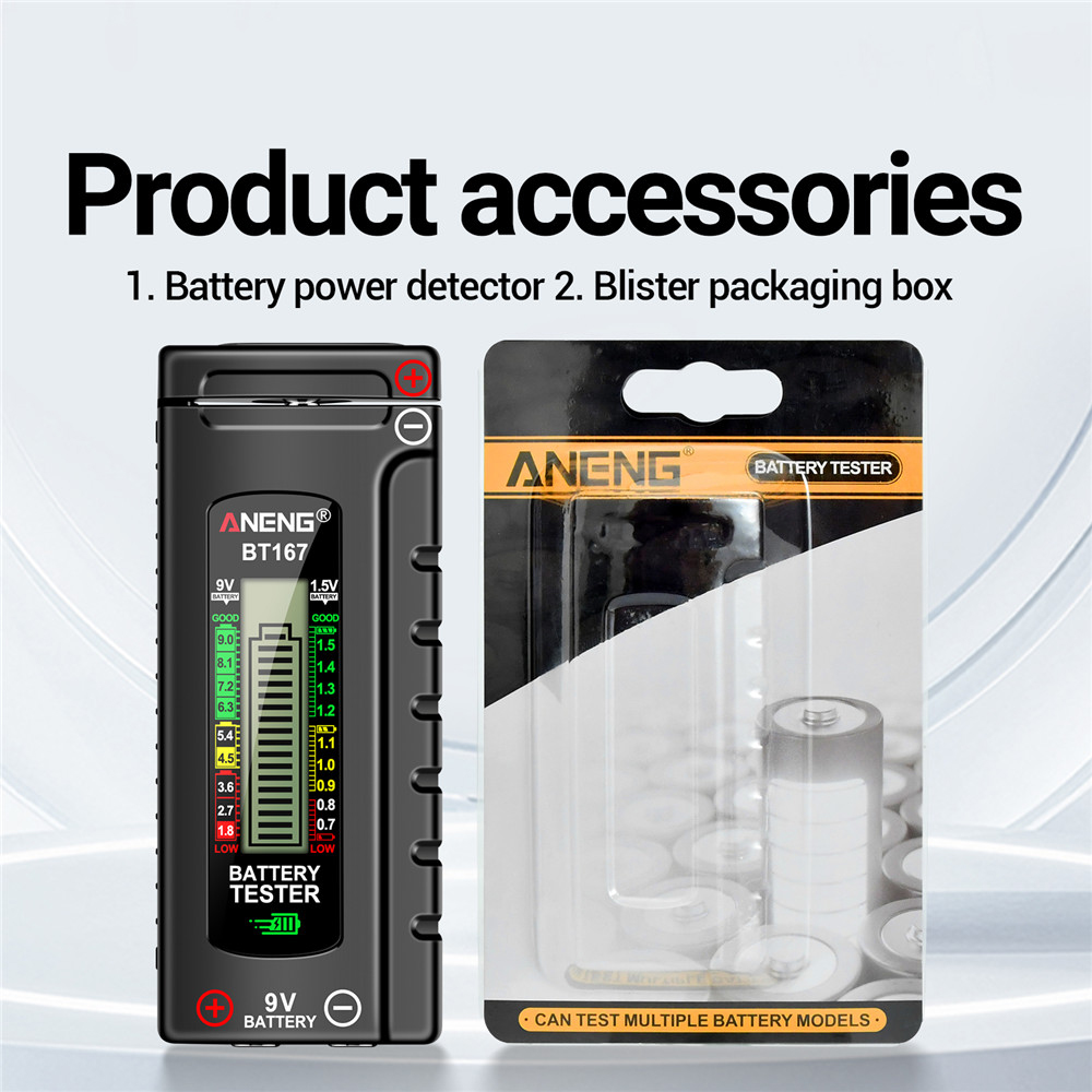 ANENG BT167 Battery Tester LCD Display C AA AAA D 9V 1.5V Universal Button Cell Detector Volt Test Checker Power Diagnostic Tool — reference image 15