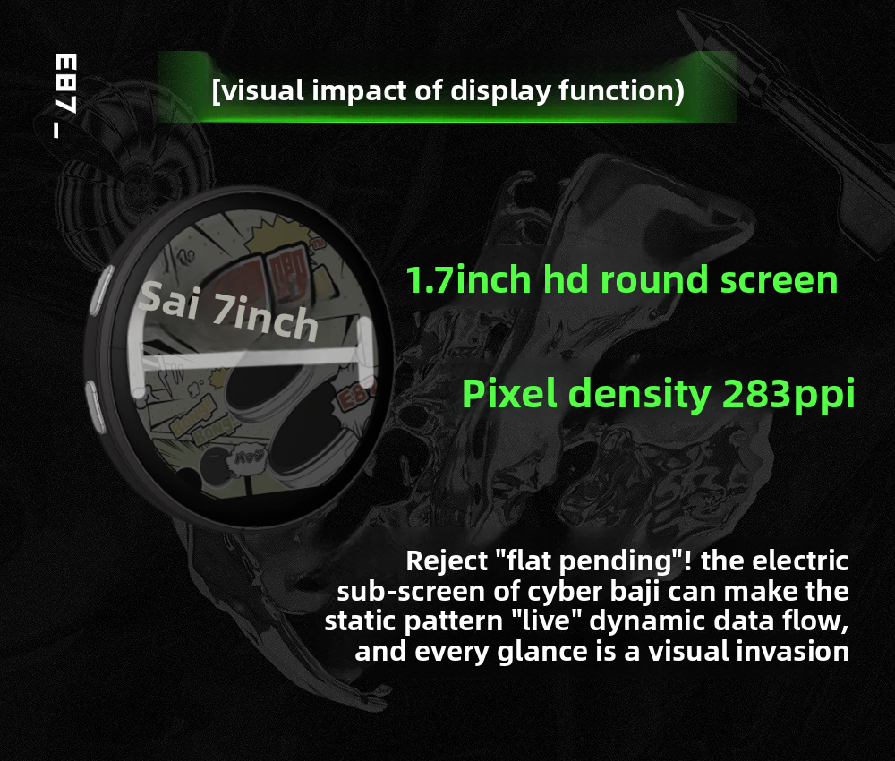 Electronic Display Outdoors Small Pendant Fashionable Two-Dimensonal Badge Digital Show Screen Home Decor 1.7 inch touch screen — reference image 3