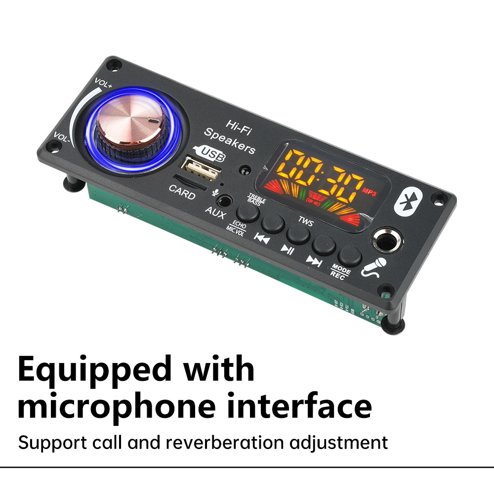 DC12V MP3 Bluetooth Decoder Board BT5.3 Amplifier Car Audio DIY Music Player FM Radio Module RGB TF AUX USB Mic Record WAV APE — reference image 4