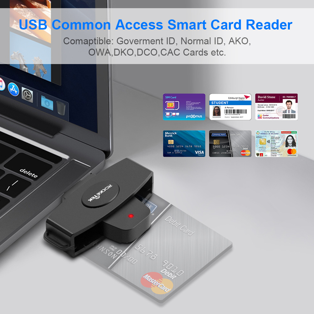 Rocketek CSCR3 Smart CAC Card Reader Type-c Bank Tax Declaration SIM Card/IC Card ID Card Reader — reference image 5