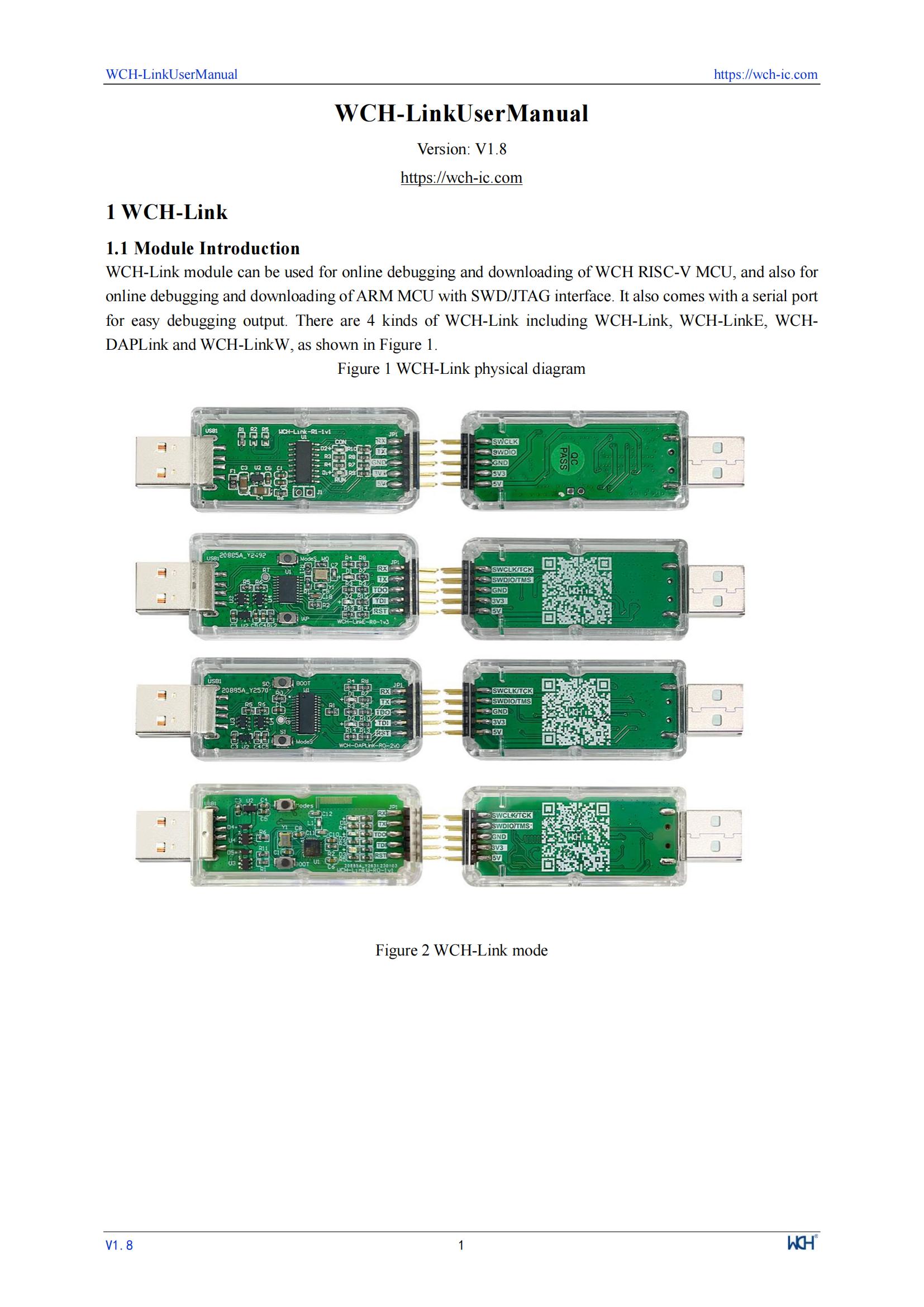 WCH LinkE Online Download Debugger Support WCH RISC-V Architecture MCU/SWD Interface ARM Chip 1 Serial Port to USB Channel — reference image 1