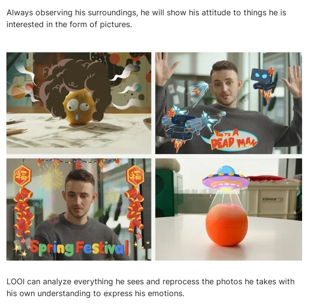 LOOI Smart Desktop Robot | AI Desktop Companion,ChatGPT Voice Interaction,Memory,Gesture& Face Recognition,Emotional Support — reference image 8