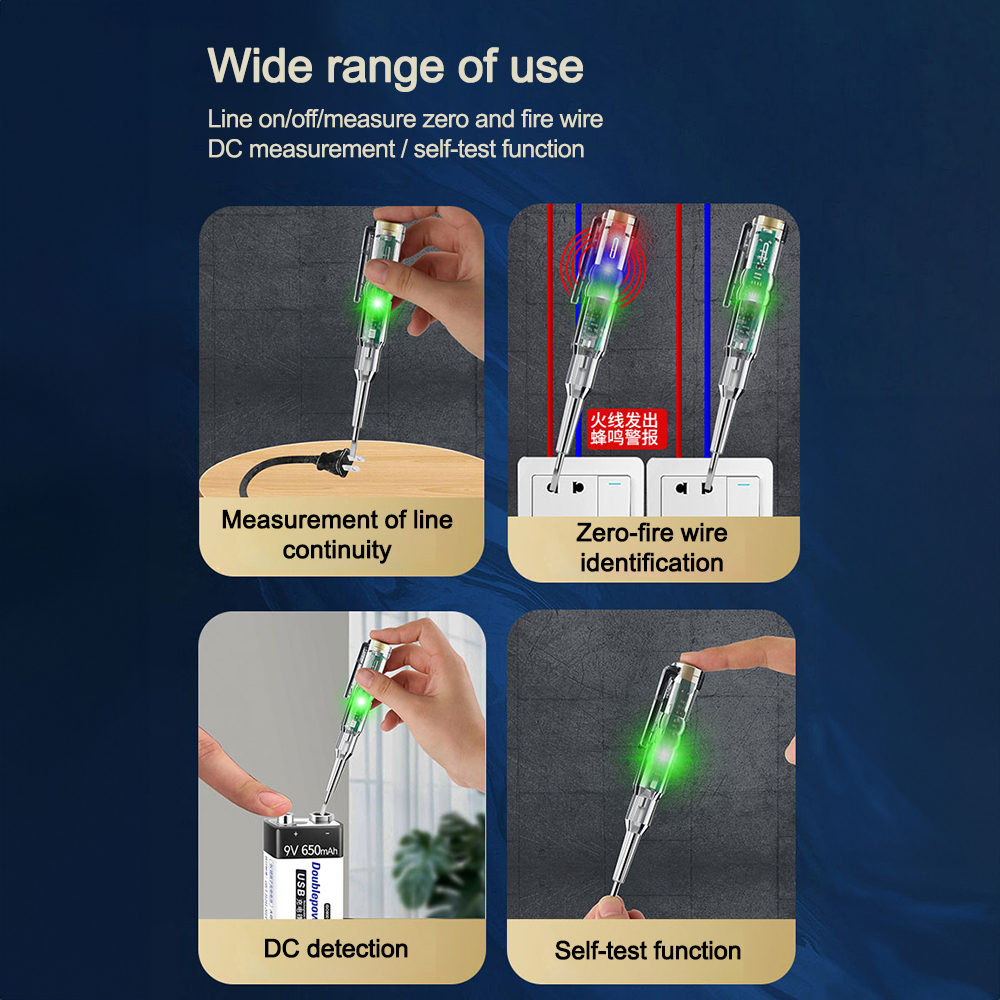 AC24-250V DC12-24V Intelligent Voltage Tester Pen Electric Screwdriver Test Pencil Induction Power Detector Circuit Indicator — reference image 6