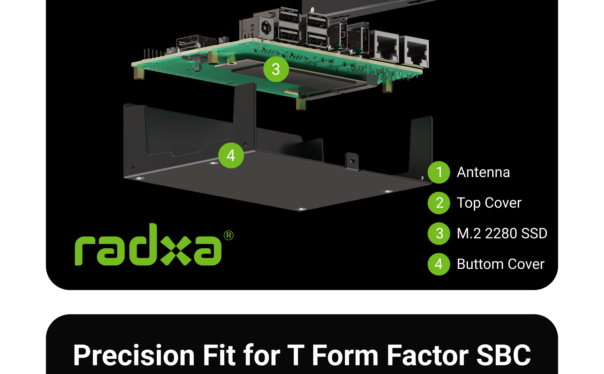 Radxa Metal Case 1290 for ROCK 5T Incompatible with HD-MI IN — reference image 4