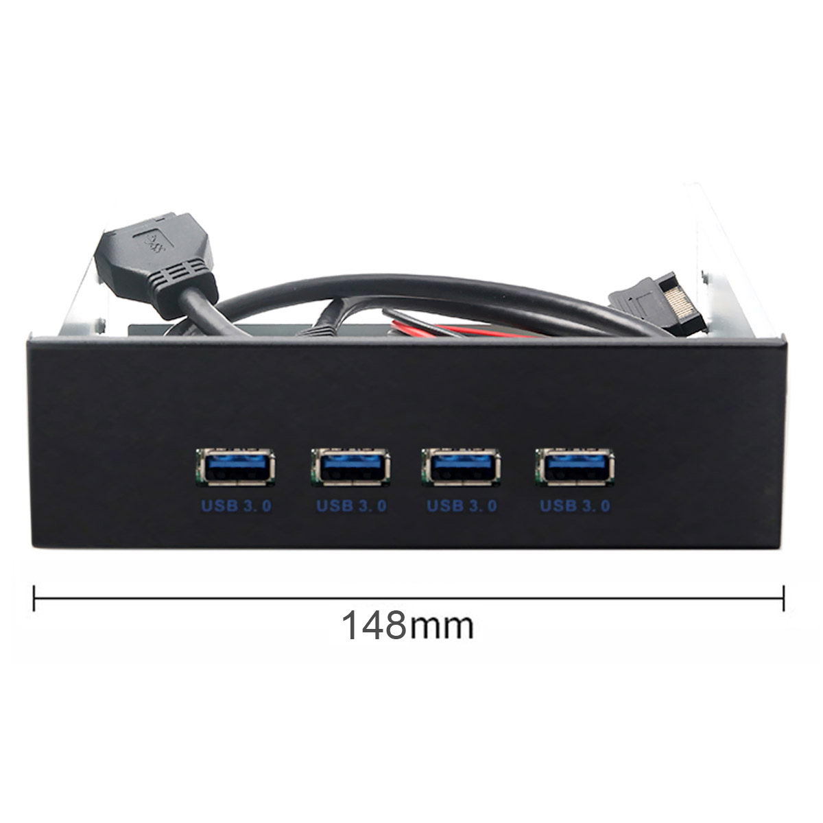 USB 3.0 HUB 4 Ports HUB Front Panel to Motherboard 20Pin 19Pin Header Connector Cable Compatible for 5.25″ CD-ROM Bay — reference image 1
