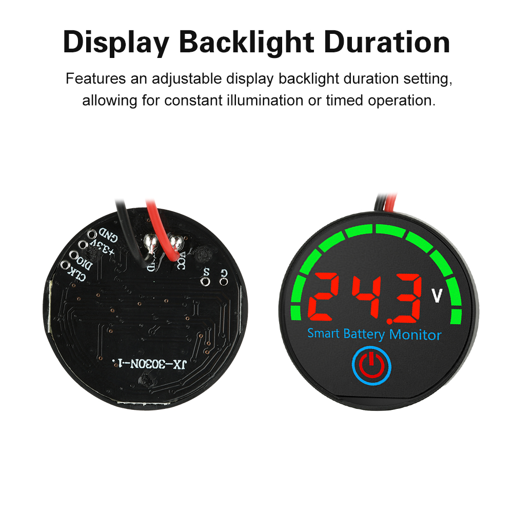 DC 7-55V Circular LED Indicator Voltage/Charge Monitor Level Indicator Voltage Battery Charging Tester Acid Lithium Battery — reference image 2