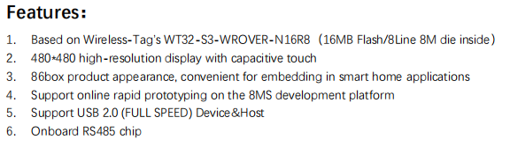 ESP32-S3 3.92 inch IPS LCD touch display 3.92” Smart screen displaywall switch tablet square panel — reference image 3