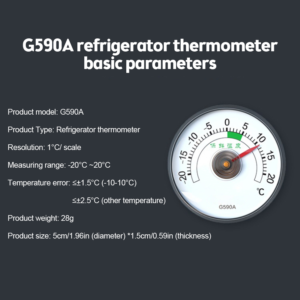High Accuracy 50mm Dial Type Temperature Gauge Mini Car / Refrigerator Thermometer Self-adhesive Indicator Temp Thermometer — reference image 2