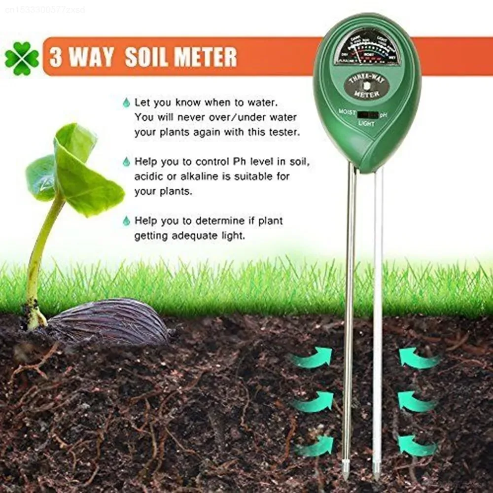 Garden PH Meter Sunlight 3in1 Soil PH Tester Garden Flowers Soil Moisture Sensor Plants Acidity Humidity PH Monitor Detector — reference image 3