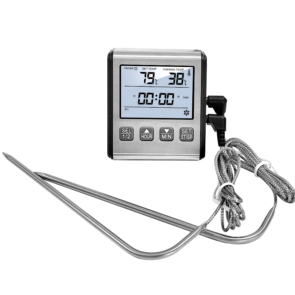 Digital Thermometer with Stainless Steel Probe Alarm Kitchen Meat Timer Temperature Meter Measurement for Oven BBQ Grill Cooking — reference image 13