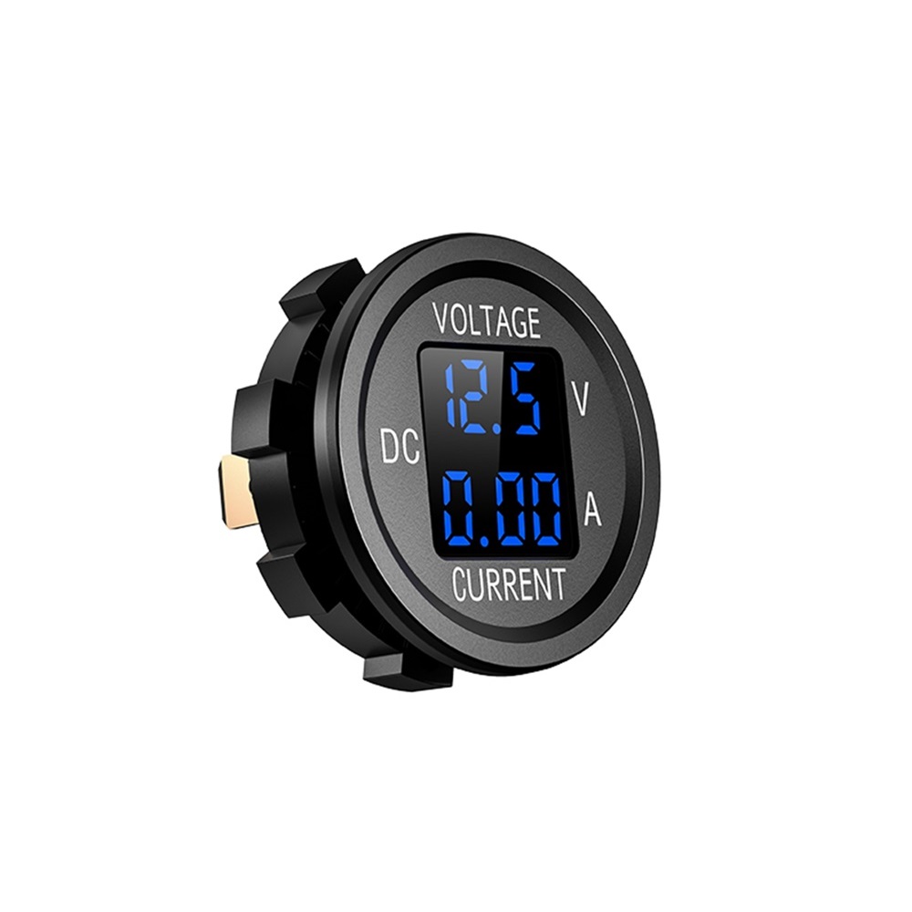 DC 5-48V Car Motorcycle Voltmeter Ammeter Mini Digital Waterproof LED Panel Tester Display Round Volt Meter Gauge For 12V Truck — reference image 10