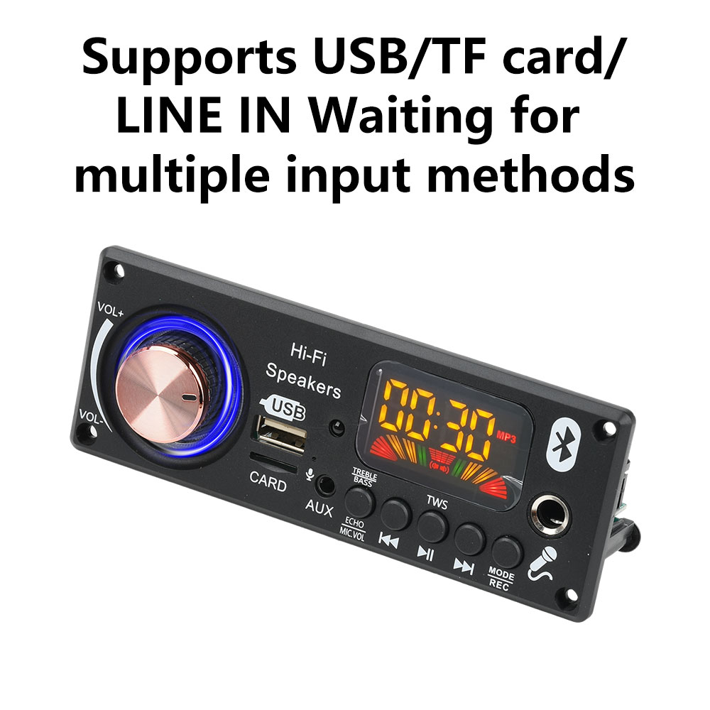 DC12V MP3 Bluetooth Decoder Board BT5.3 Amplifier Car Audio DIY Music Player FM Radio Module RGB TF AUX USB Mic Record WAV APE — reference image 5