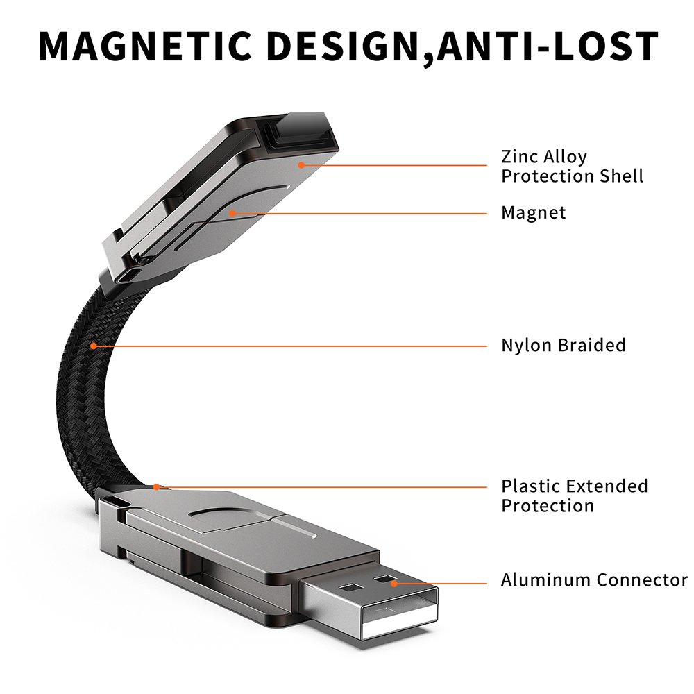 4 in 1 Multi Fast Charging Cable Keychain PD for iPhone Lightning 27W Andriod TYPE-C 60W QC 27W Fast Charging Data Cable Keychai — reference image 14