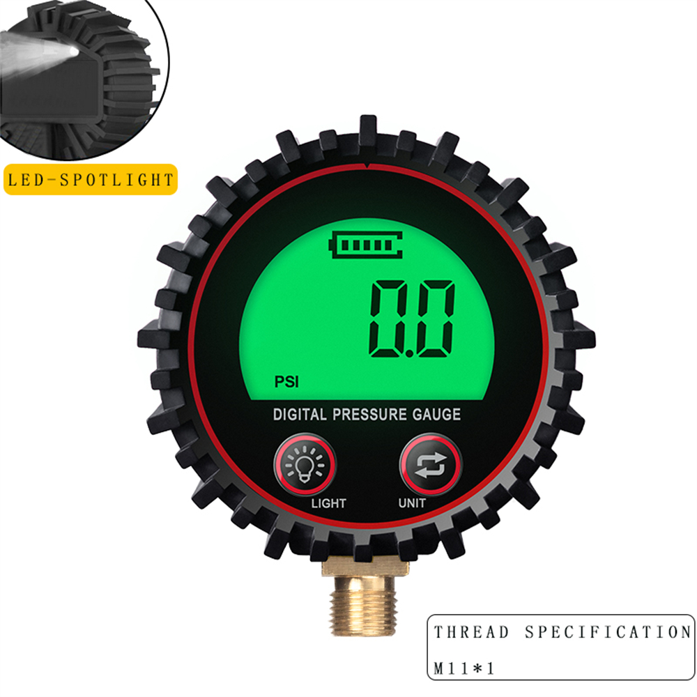 M11 1/4 1/8 Digital Car Tire Air Pressure Inflator Gauge LCD Display LED Backlight Vehicle Tester Inflation Monitoring — reference image 10