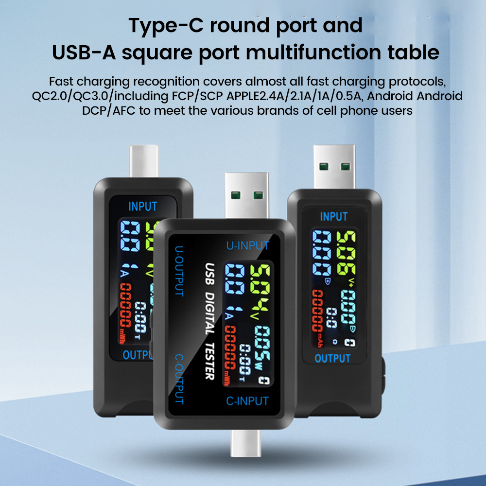 USB Tester 10 in 1 DC Digital Voltmeter Amperimetro Current Meter Volt Ammeter Detector Power Bank Charger Indicator Type C USB — reference image 4